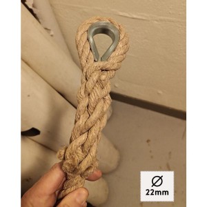 Polished hemp rope