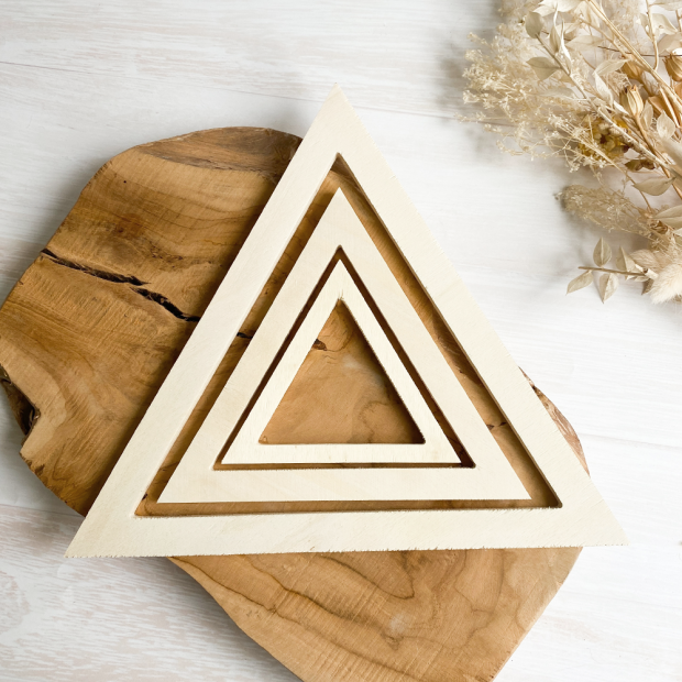 Triangles en bois - Lot de 3