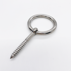 Stainless steel wood screw with ring