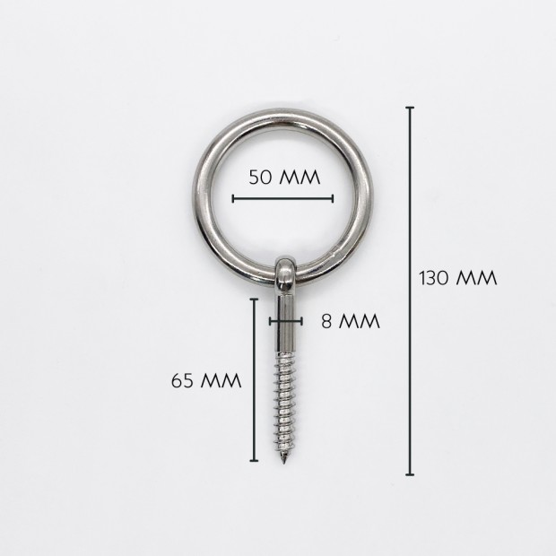 Stainless steel wood screw with ring