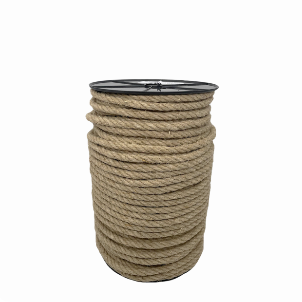 Polished hemp rope 8mm Spool 100m