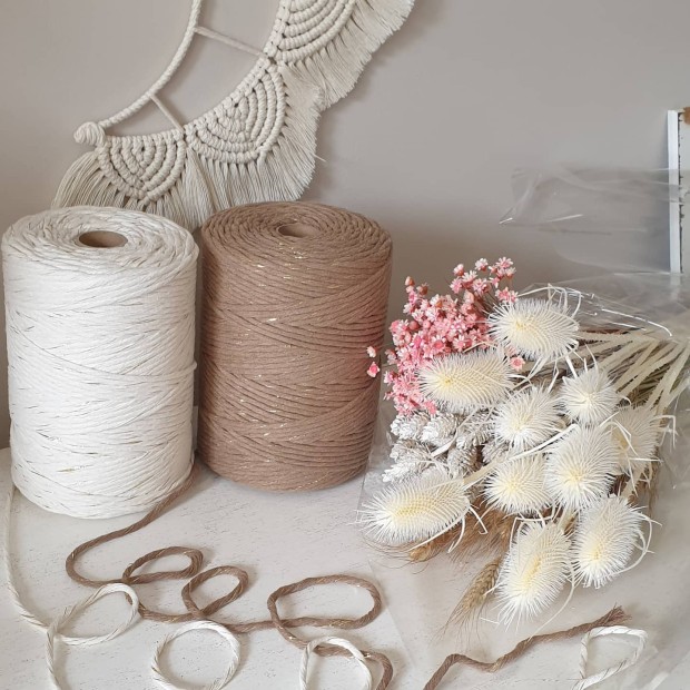 Macrame cotton string - Recycled