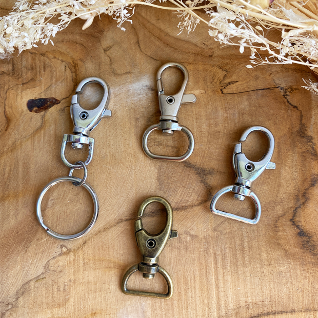 Mousqueton en métal pour porte-clés, clip à mousqueton, porte-clés