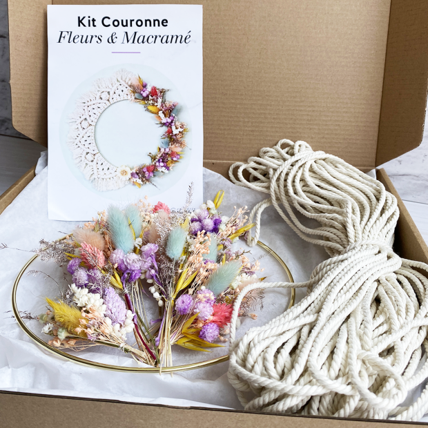 Bora Bora crown kit - Macrame dried flowers